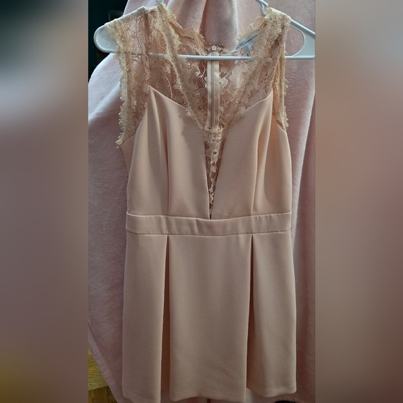 BCBGeneration Womens Blush Lace Mini Dress Sz 8 New - Picture 5 of 5